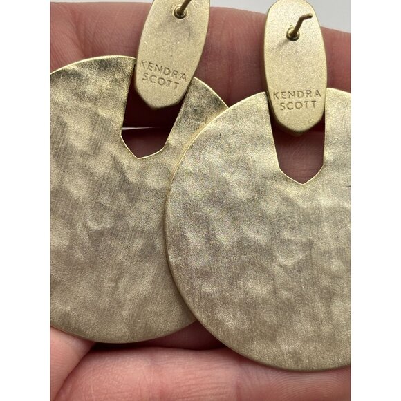 Kendra Scott Didi Disk Hammered Earrings Gold-Tone - Picture 3 of 7